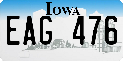 IA license plate EAG476