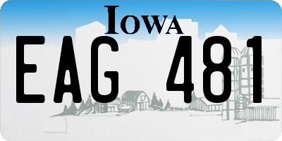 IA license plate EAG481