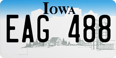 IA license plate EAG488