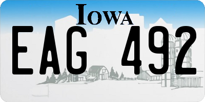 IA license plate EAG492