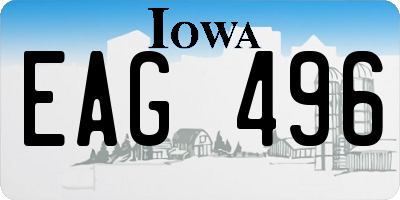 IA license plate EAG496