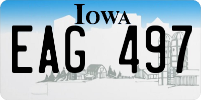 IA license plate EAG497