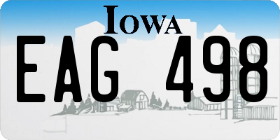 IA license plate EAG498