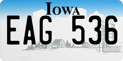 IA license plate EAG536