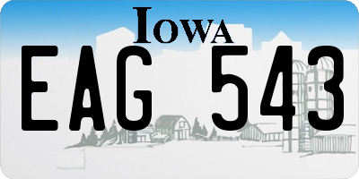 IA license plate EAG543