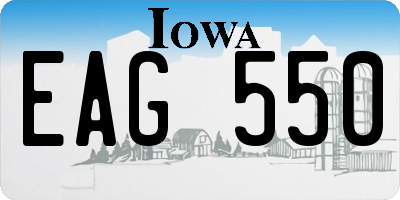 IA license plate EAG550