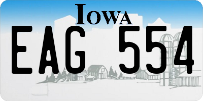 IA license plate EAG554