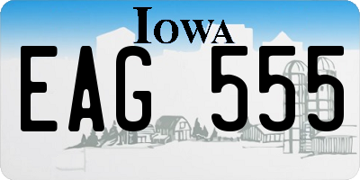 IA license plate EAG555