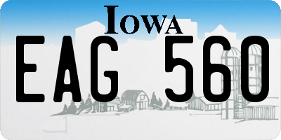 IA license plate EAG560