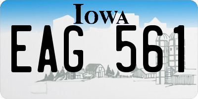 IA license plate EAG561