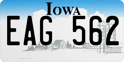 IA license plate EAG562