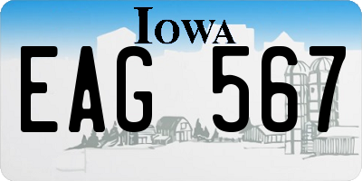 IA license plate EAG567