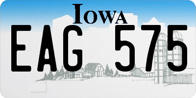 IA license plate EAG575