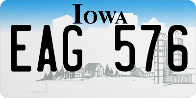 IA license plate EAG576