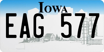 IA license plate EAG577