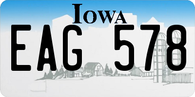 IA license plate EAG578