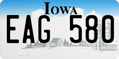 IA license plate EAG580