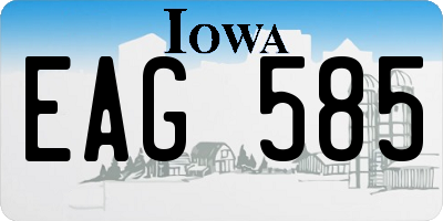 IA license plate EAG585