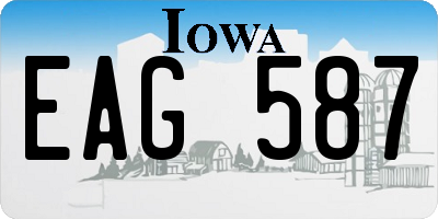 IA license plate EAG587