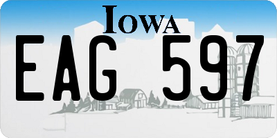 IA license plate EAG597