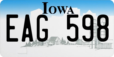 IA license plate EAG598