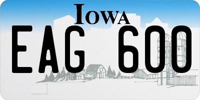 IA license plate EAG600