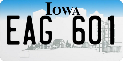 IA license plate EAG601