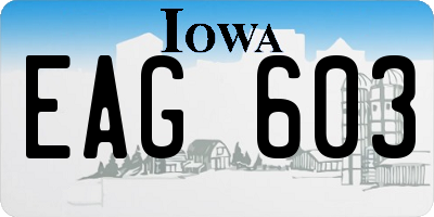 IA license plate EAG603