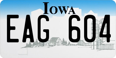 IA license plate EAG604