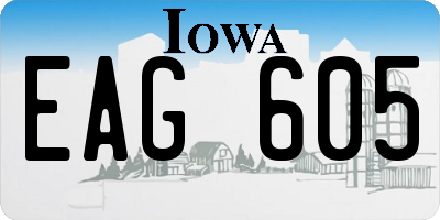 IA license plate EAG605