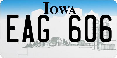 IA license plate EAG606