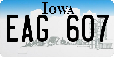 IA license plate EAG607