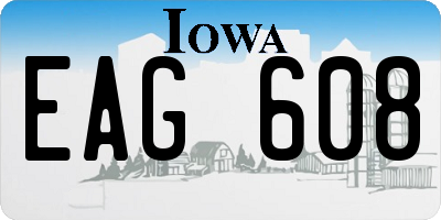 IA license plate EAG608