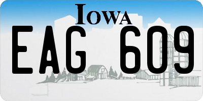 IA license plate EAG609