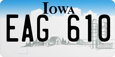 IA license plate EAG610