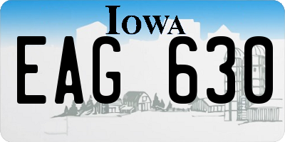 IA license plate EAG630