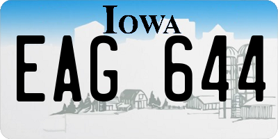 IA license plate EAG644