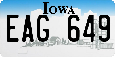 IA license plate EAG649
