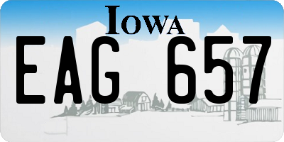 IA license plate EAG657