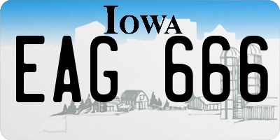 IA license plate EAG666