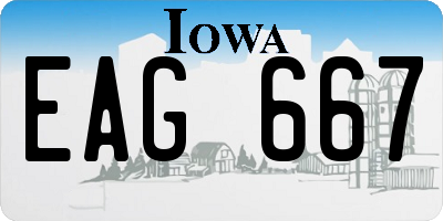 IA license plate EAG667