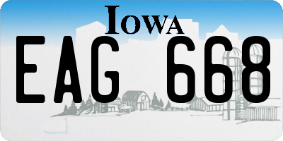 IA license plate EAG668