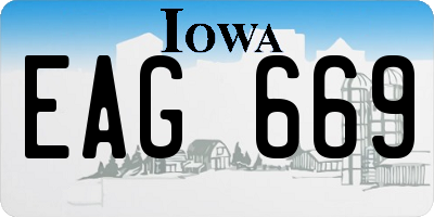 IA license plate EAG669