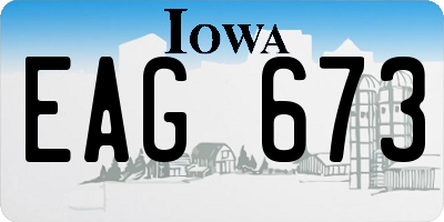 IA license plate EAG673