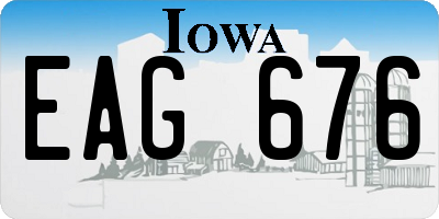 IA license plate EAG676