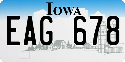 IA license plate EAG678