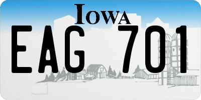 IA license plate EAG701