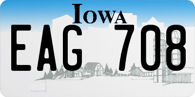 IA license plate EAG708