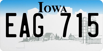 IA license plate EAG715