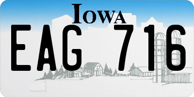 IA license plate EAG716